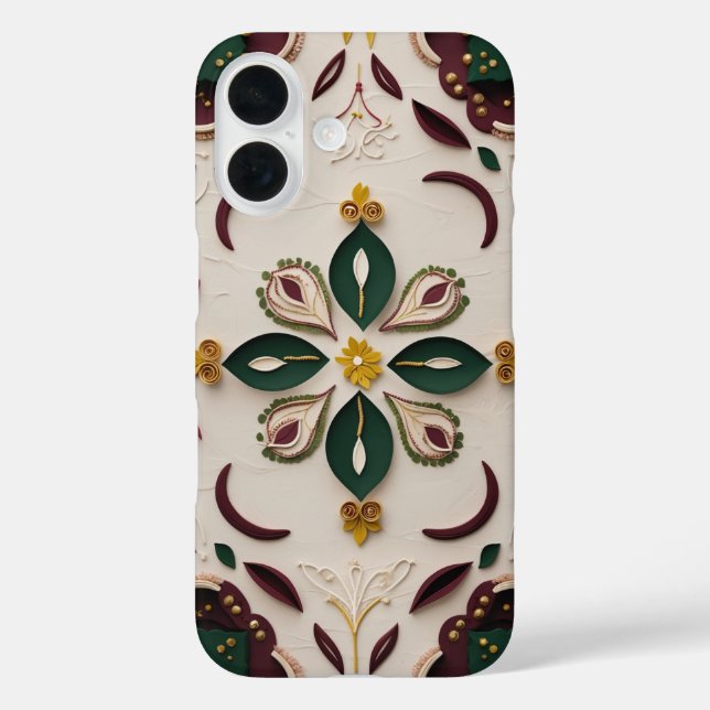 Elegant Rangoli & Kolam Floral iPhone Case (Rückseite)