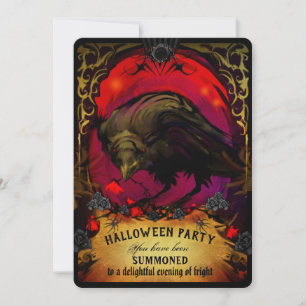 Elegant Raven Halloween-Party Einladung
