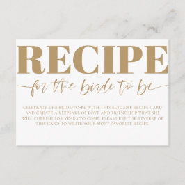 Elegant Recipe Bride to Be Calligraphy Begleitkarte