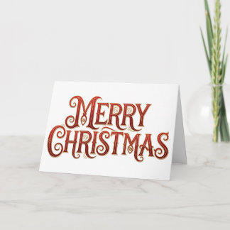 Elegant Red and Gold Glitter Merry Christmas Karte