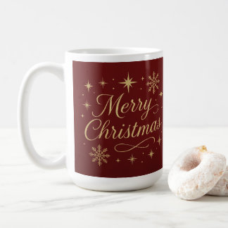 Elegant Red and Gold Merry Christmas Festive  Kaffeetasse