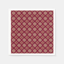Elegant Red and Gold Pattern Design Serviette
