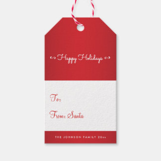 Elegant Red And White Christmas Gift Tags Geschenkanhänger