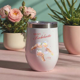 Elegant Red Bachelorette Thermal Wine Tumbler