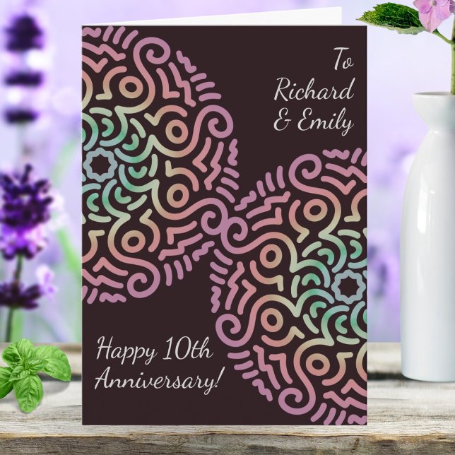 Elegant Red Boho Mandala Hochzeitstag Karte (Wedding anniversary card for couples.)