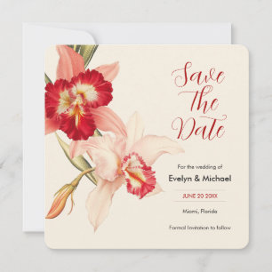 Elegant Red Cattleya Orchids Wedding speichern das Save The Date