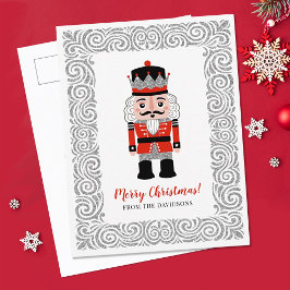 Elegant Red Christmas Nutcracker Feiertagspostkarte