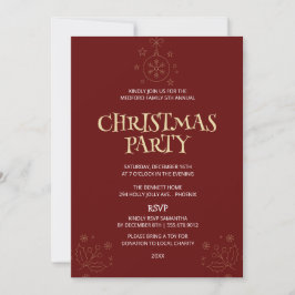 Elegant Red Christmas Party Invite Einladung