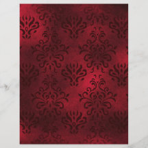 Elegant Red Damask Scrapbook Ephemera