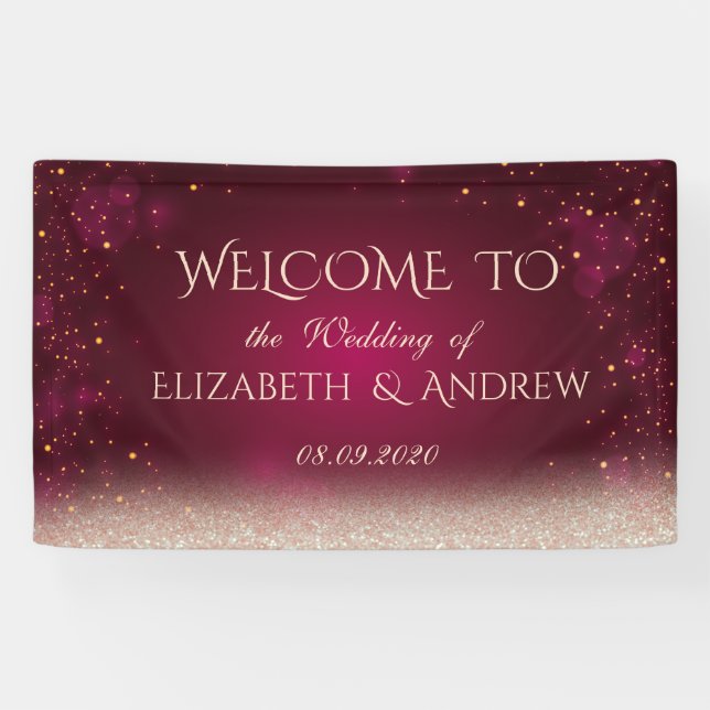 Elegant Red Dots Bokeh Wedding Banner (Horizontal)