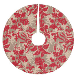 Elegant Red Floral Christmas Polyester Weihnachtsbaumdecke