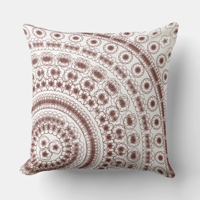  Elegant Red Floral Mandala Pattern Kissen (Vorderseite)
