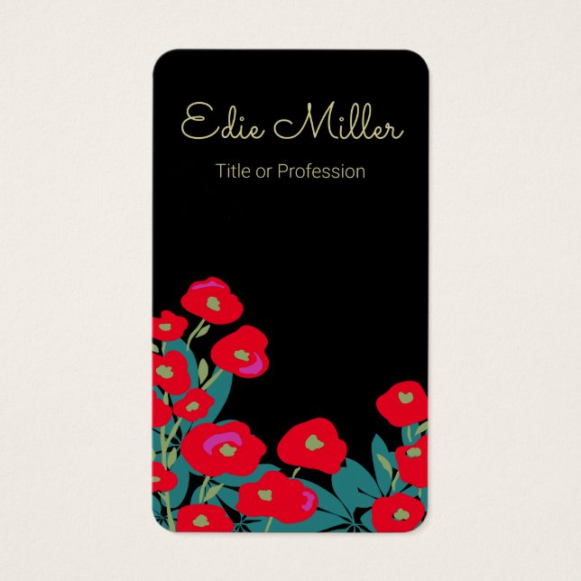 Elegant Red Floral Script (Vorderseite)