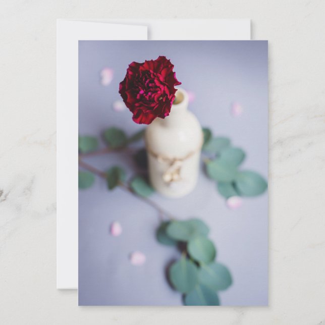 Elegant Red Floral Wedding Invitation Einladung (Rückseite)