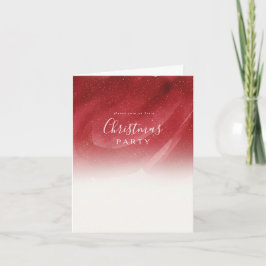 Elegant Red & Gold Abstract Folded Christmas Invit Einladung
