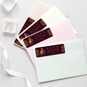 Elegant Red Gold Mandala Indian Wedding Address