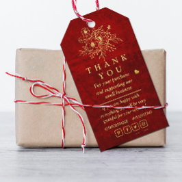 Elegant Red Gold Scratch Blumenwettbewerb Vielen D Geschenkanhänger