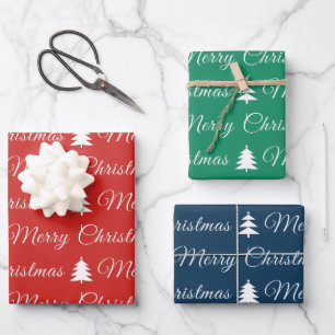Elegant Red Green Blue Merry Weihnachtsangebot Geschenkpapier Set
