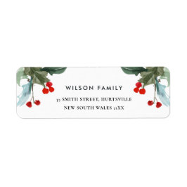 ELEGANT RED GREEN HOLLY BERRY NEW YEAR ADRESSE