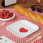 Elegant Red Heart 7" Sqr Personalized Paper Plate Pappteller<br><div class="desc">Celebrate love with this elegant 7" square personalized paper plate featuring a charming red heart design. Ideal for weddings,  anniversaries,  and romantic events,  it blends style with convenience. Customize with names or a special message to add a personal touch. Durable,  disposable,  and perfect for memorable gatherings.</div>