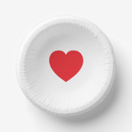 Elegant Red Heart 9 Inch Personalized Paper Bowl Pappteller