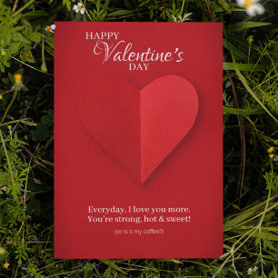 Elegant Red Heart Cheeky Valentine's Day Card Feiertagskarte