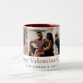 Elegant Red Hearts Happy Valentine's Day 3 Photo Zweifarbige Tasse