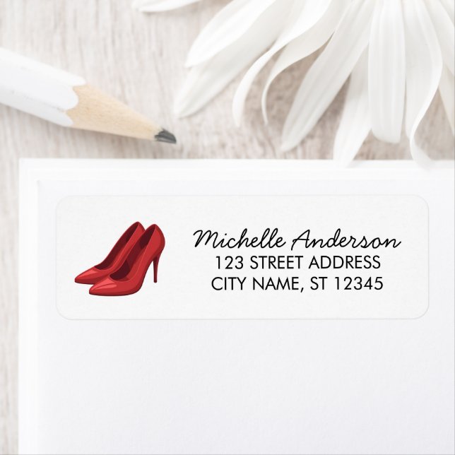 Elegant Red High Heels Return Address label        (Insitu)