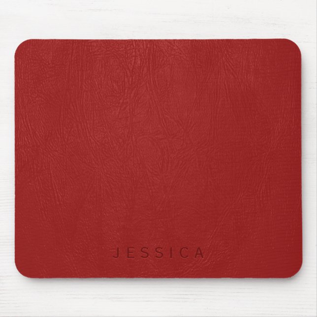 Elegant Red Leather Texture Print Mousepad (Vorne)