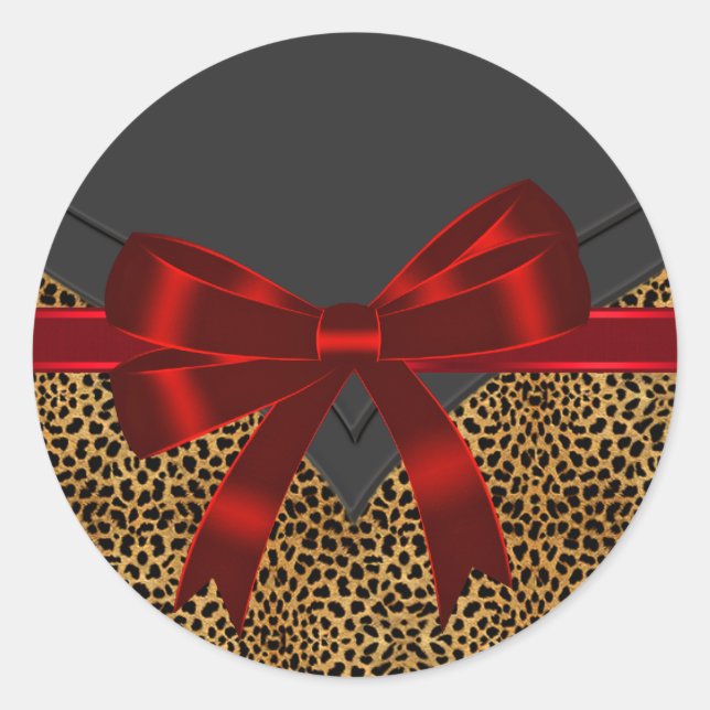 Elegant Red Leopard Stickers (Vorderseite)