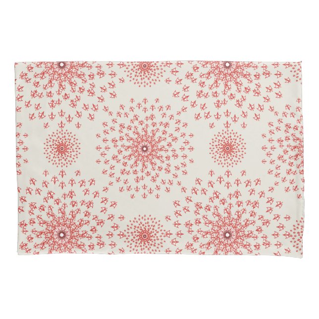 Elegant Red Mandala Geometric Bedroom & Home Texti Kissenbezug (Vorderseite)