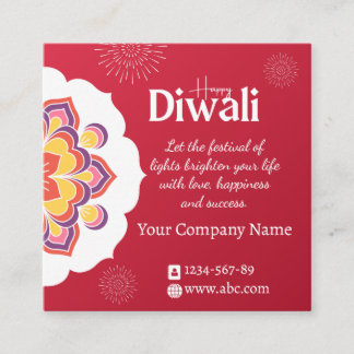 Elegant Red Mandala Happy Diwali Customizable card Treuekarte