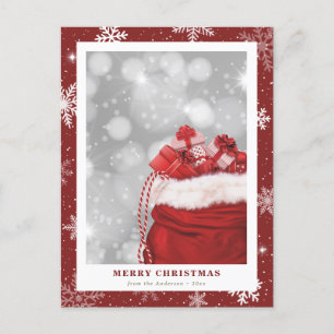 Elegant Red Merry Christmas Feiertagspostkarte