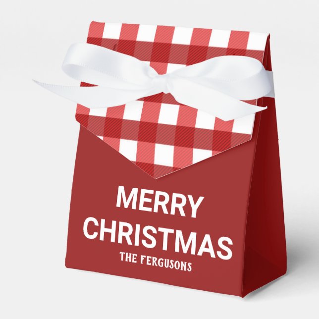 Elegant Red Merry Christmas Gvor Box Geschenkschachtel (Vorderseite)