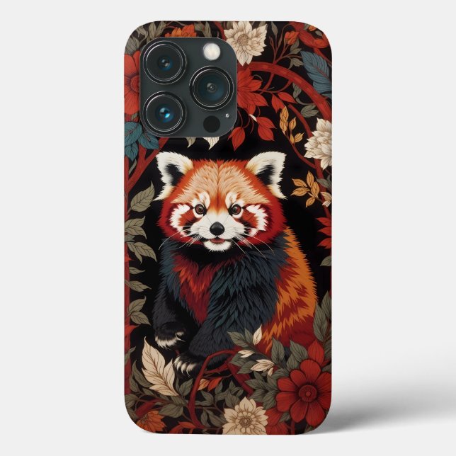 Elegant Red Panda William Morris Inspiriert Case-Mate iPhone Hülle (Rückseite)