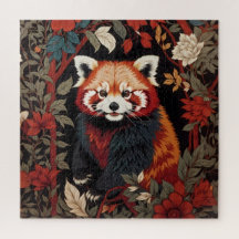 Elegant Red Panda William Morris Inspiriert