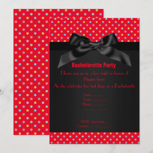 ELEGANT Red Pastel SPOT BACHELORETTE Einladung