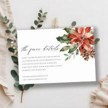 Elegant Red Poinsettia Pine Cone Hochzeit Details