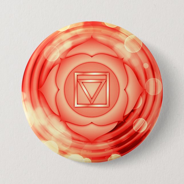 Elegant Red Root Chakra Zen Yoga Spiritual Button (Vorderseite)