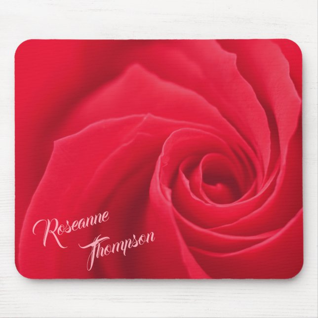Elegant Red Rose Personalized Mousepad (Vorne)