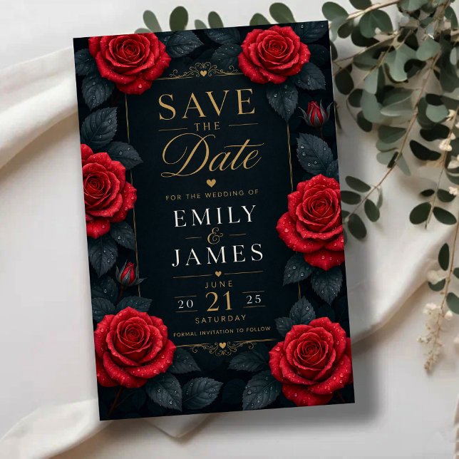 Elegant Red Rose  Save The Date (Von Creator hochgeladen)