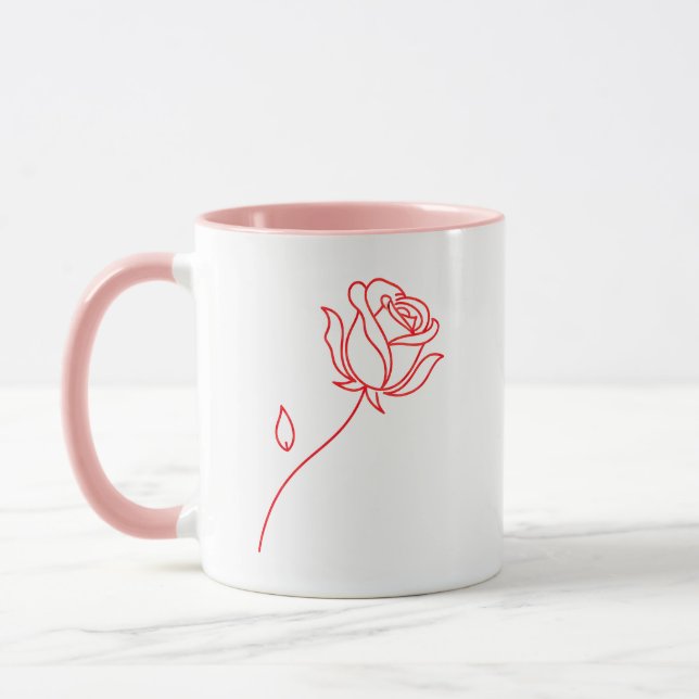 Elegant Red Rose Valentine's Day Coffee Mug Tasse (Links)