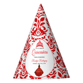 Elegant Red Royal Quinceñera Partyhütchen