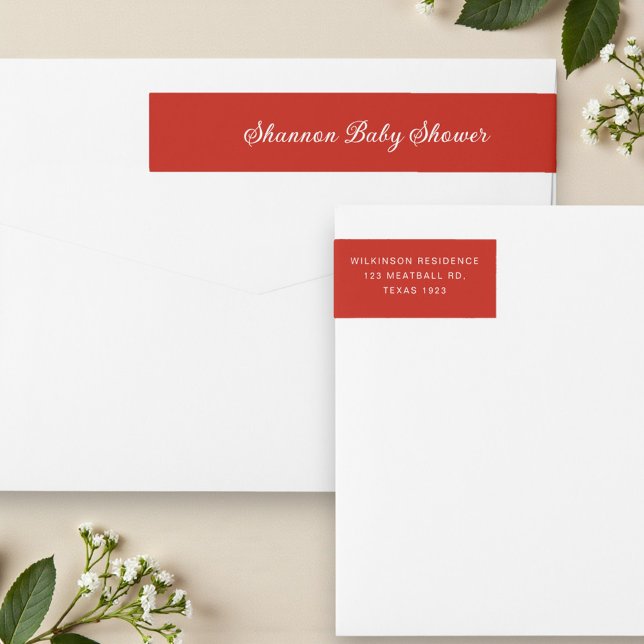 Elegant Red Script Baby Shower (Von Creator hochgeladen)
