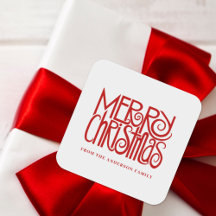 Elegant Red Script Frohe Weihnachten Custom