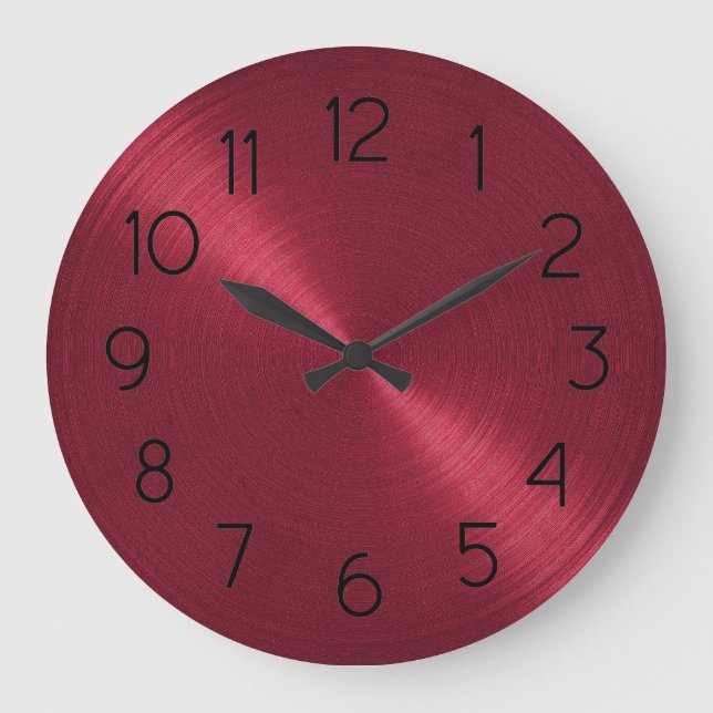 Elegant Red Sheen Große Wanduhr (Vorderseite)