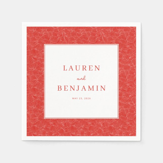 Elegant Red Swirls Serviette (Vorderseite)