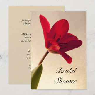 Elegant Red Tulip Bridal Dusche Einladung