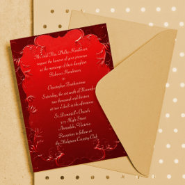 Elegant Red Wedding Einladung