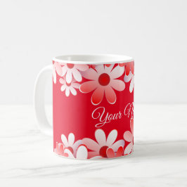 Elegant Red White Floral Wedding Kaffeetasse
